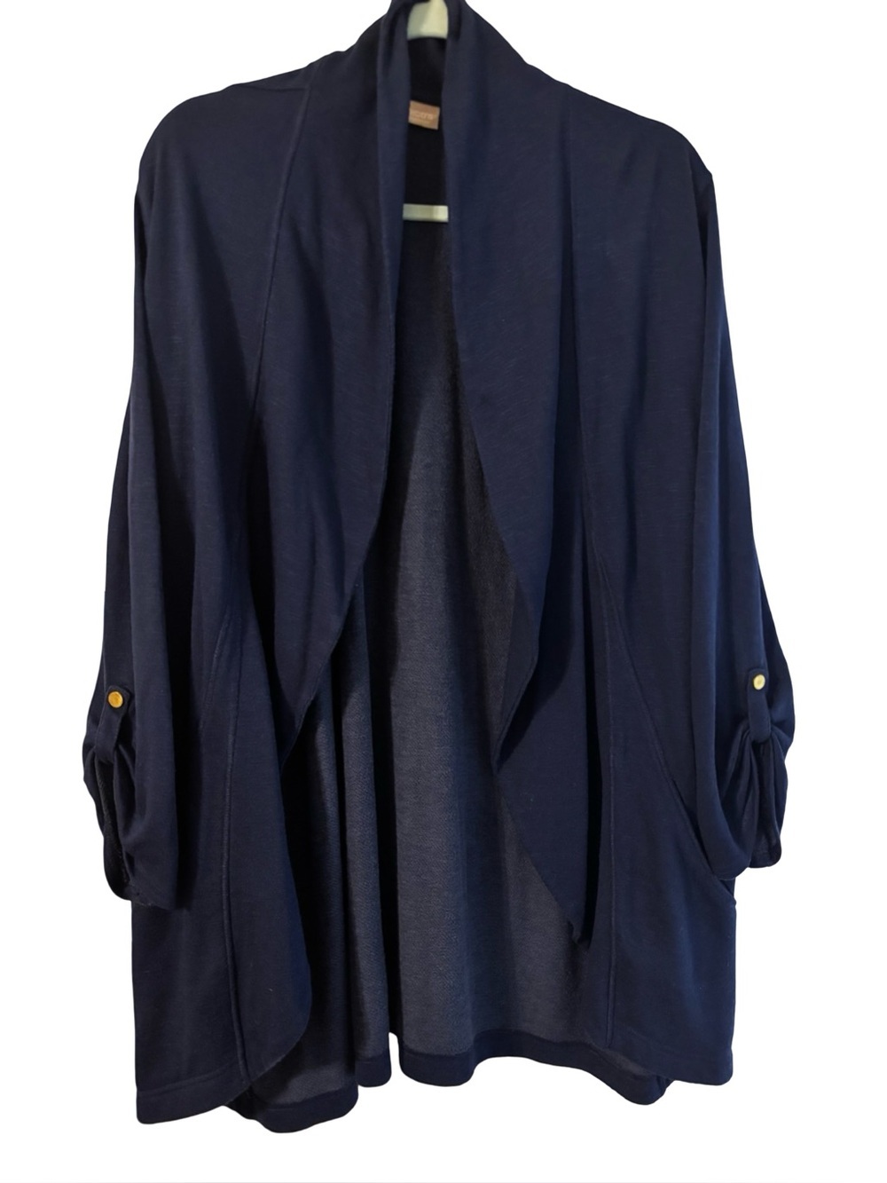 Chico's Navy Textured Knit Cardigan